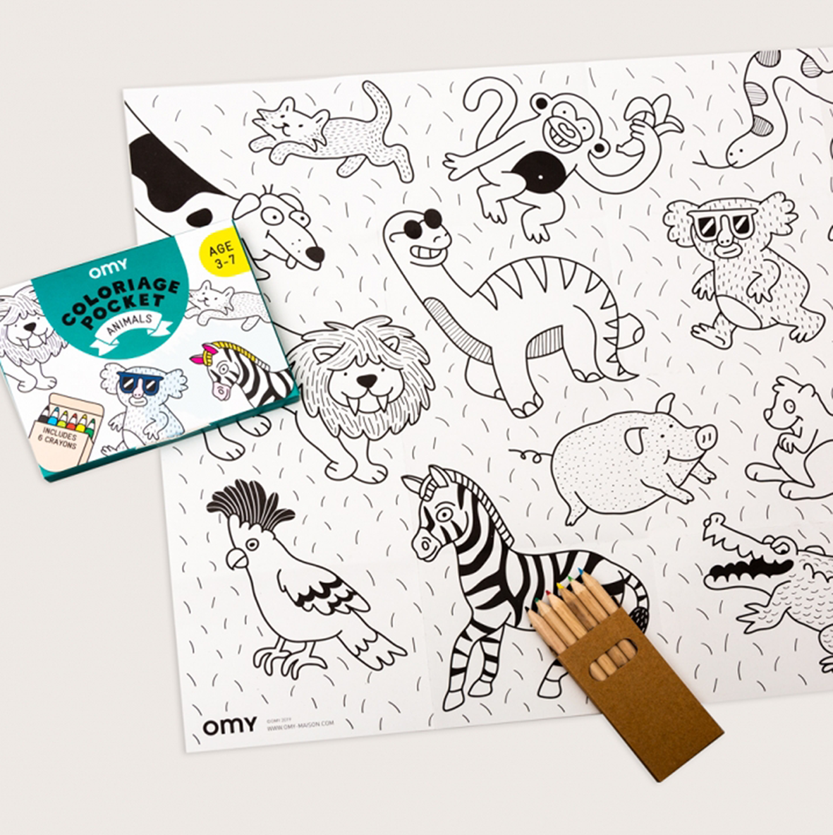 OMY France ~ Pocket Colouring | Animals