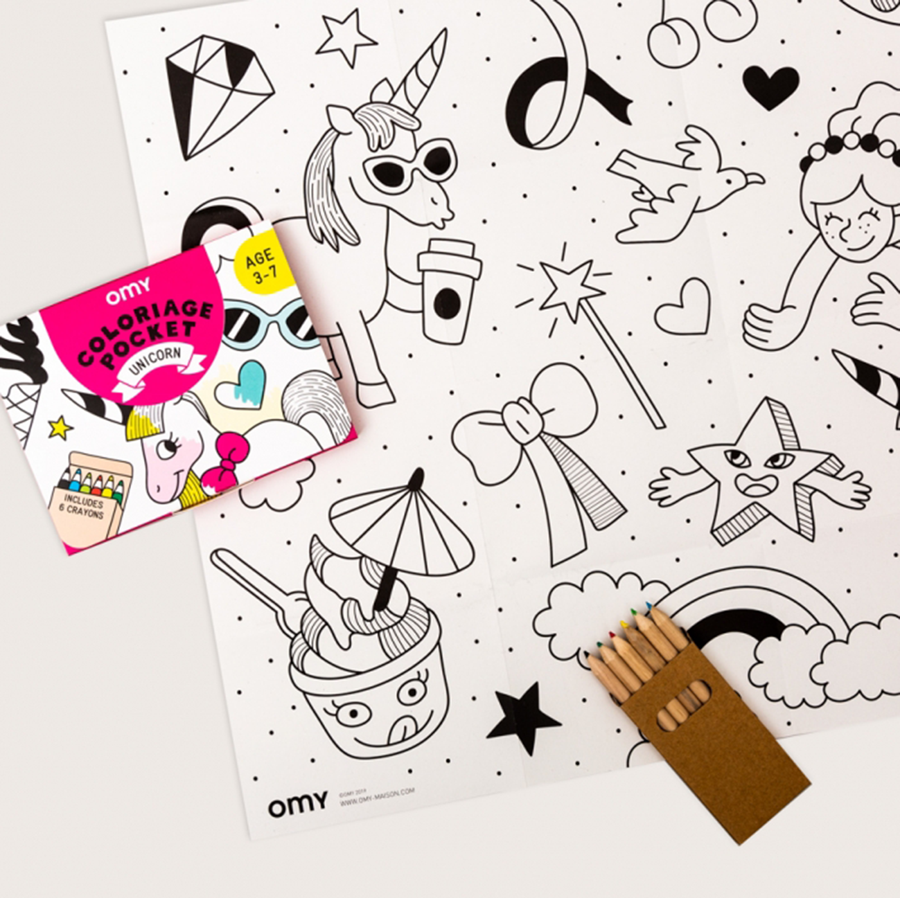 OMY France ~ Pocket Colouring | Unicorn