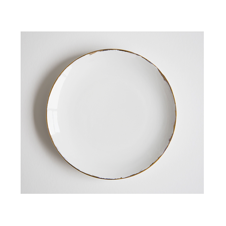 Gold Gilded Stone Dinner Plate