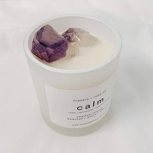 Crystal Infused Candle | CALM - Amethyst