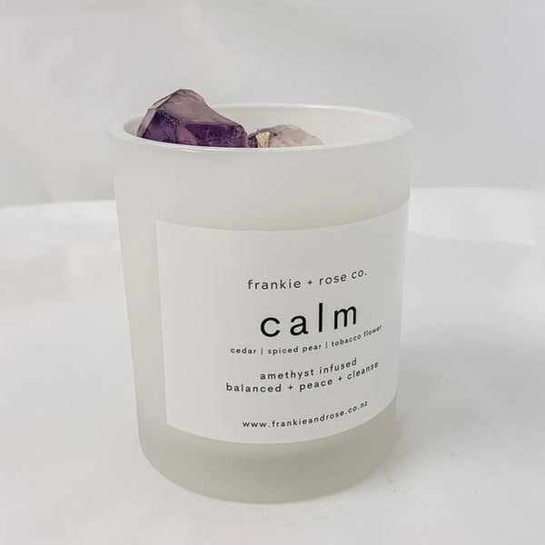 Crystal Infused Candle | CALM - Amethyst