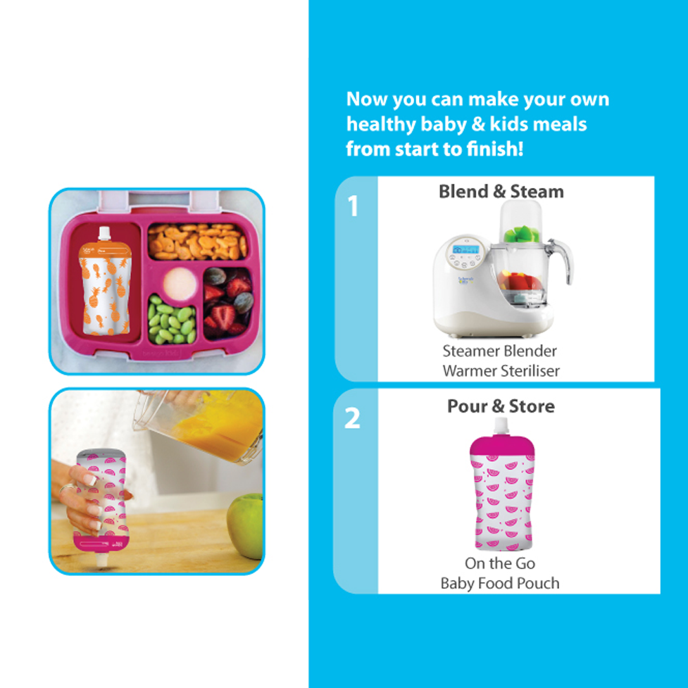Reusable Baby Food Pouches | Neon Melon + Hot Pineapple