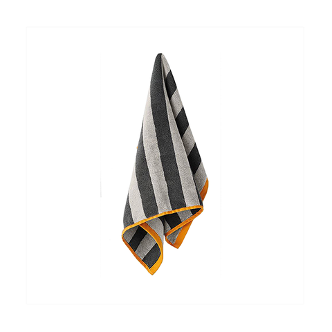 Stripes Hand Towel | Charcoal & Tangerine