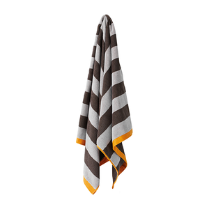 Stripes Bath Towel | Charcoal & Tangerine