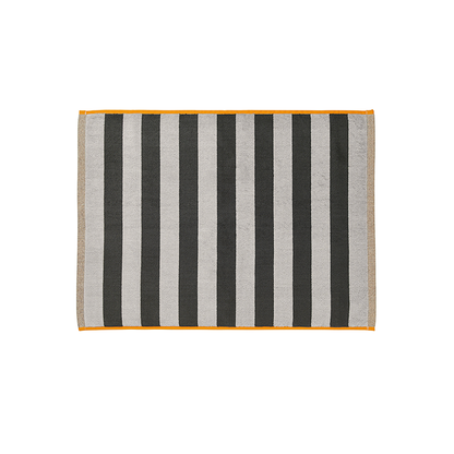 Stripes Bath Mat | Charcoal & Tangerine