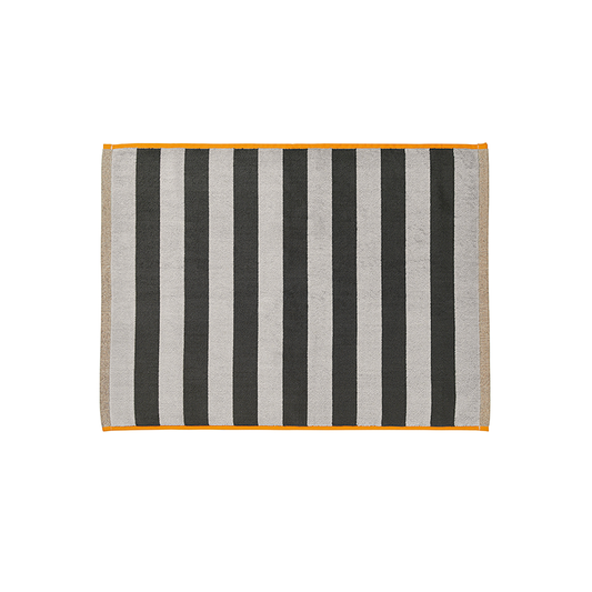 Stripes Bath Mat | Charcoal & Tangerine