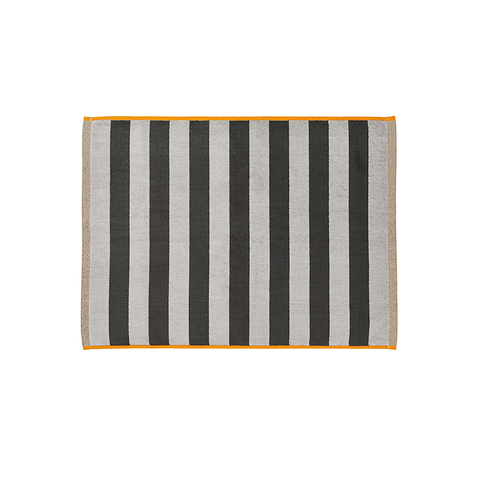 Stripes Bath Mat | Charcoal & Tangerine