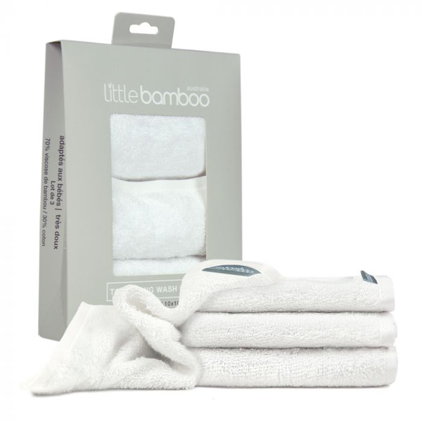 Baby Bamboo Towelling Wash Cloths | Set of 3