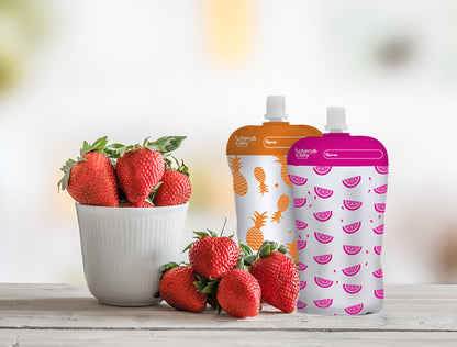 Reusable Baby Food Pouches | Neon Melon + Hot Pineapple