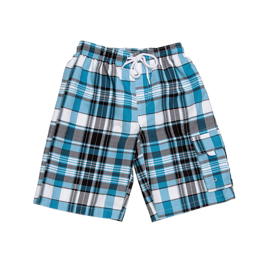 Boardies | Aqua & White Check