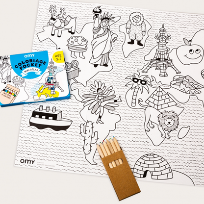 OMY France ~ Pocket Colouring | Mini Atlas