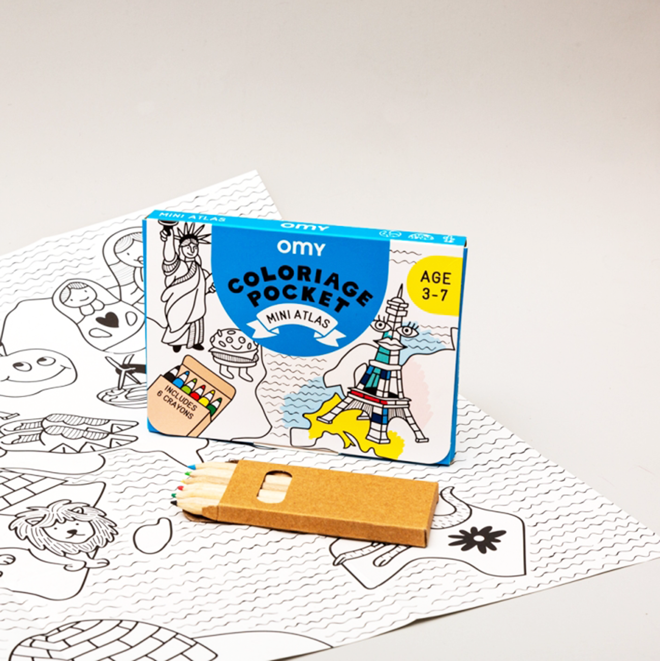 OMY France ~ Pocket Colouring | Mini Atlas