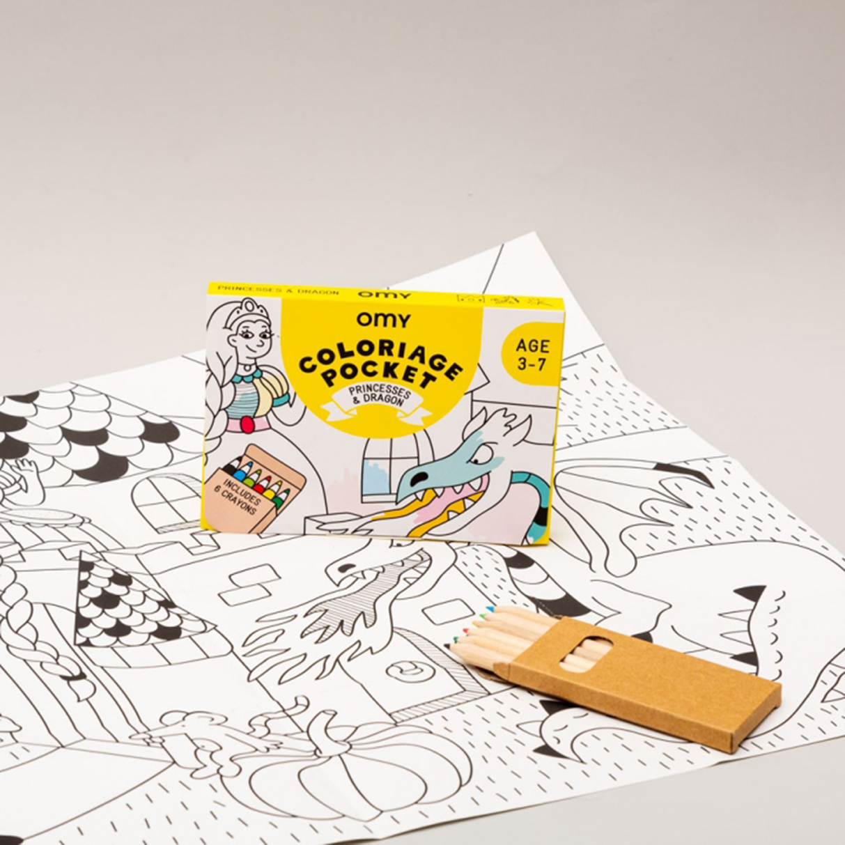 OMY France ~ Pocket Colouring | Princesses & Dragons