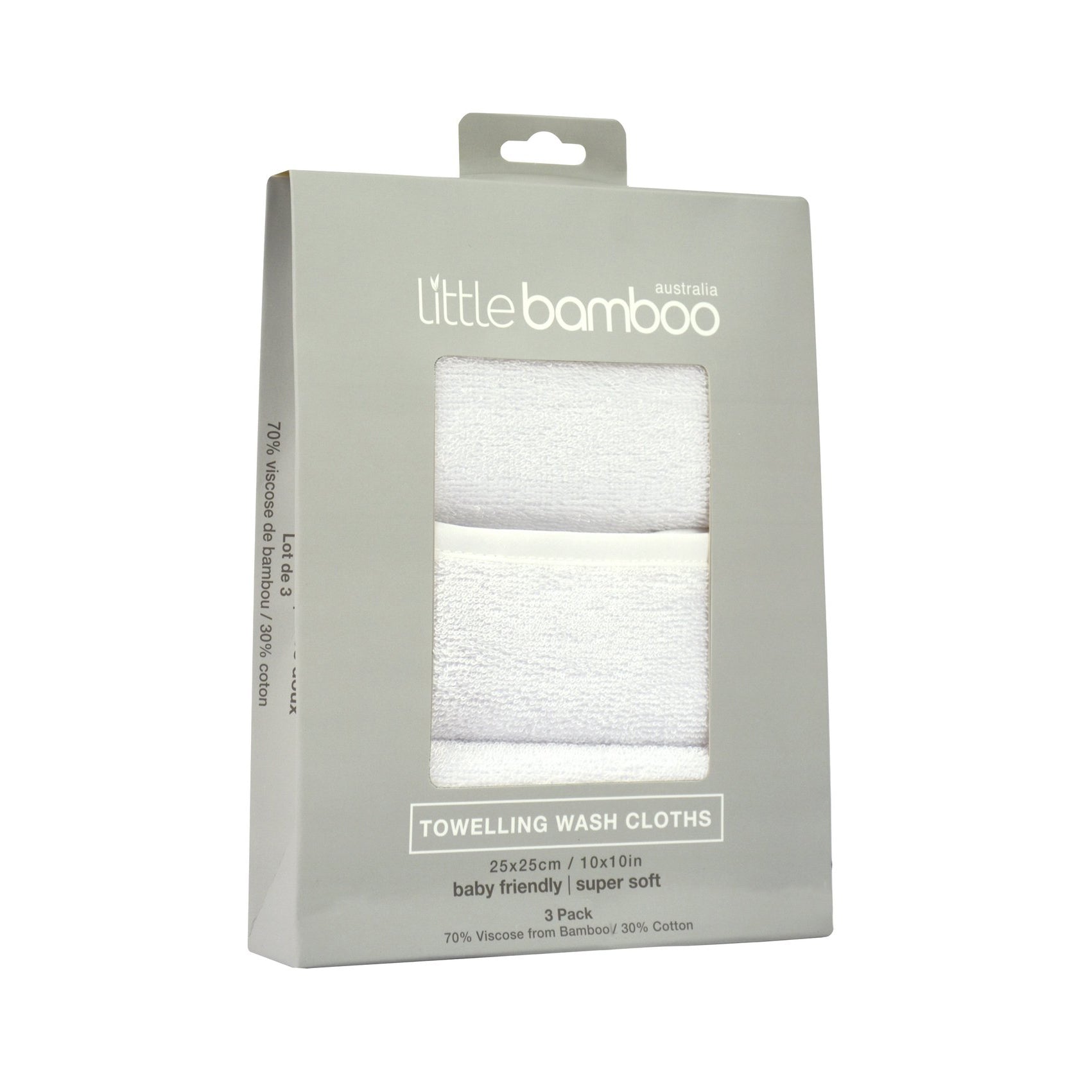 Baby Bamboo Towelling Wash Cloths | Set of 3