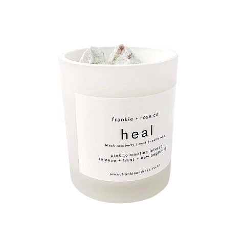 Crystal Infused Candle | HEAL - Pink Tourmaline