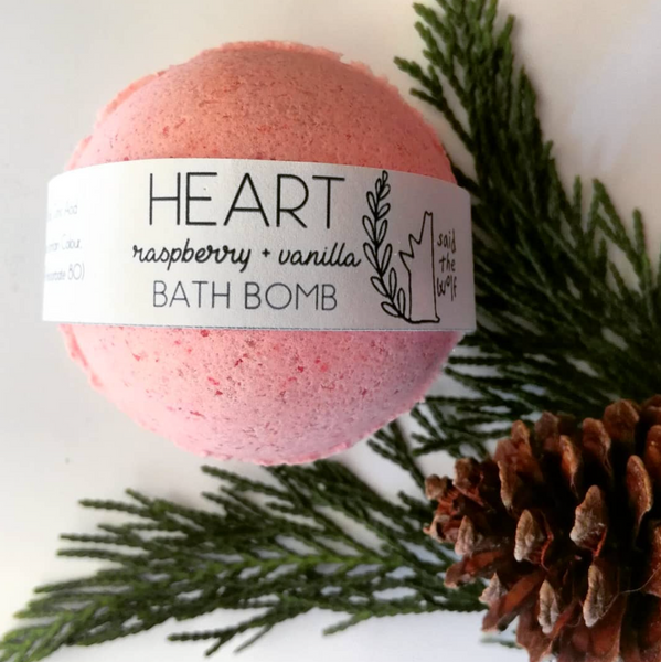 Bath Bomb | Heart ~ Raspberry + Vanilla