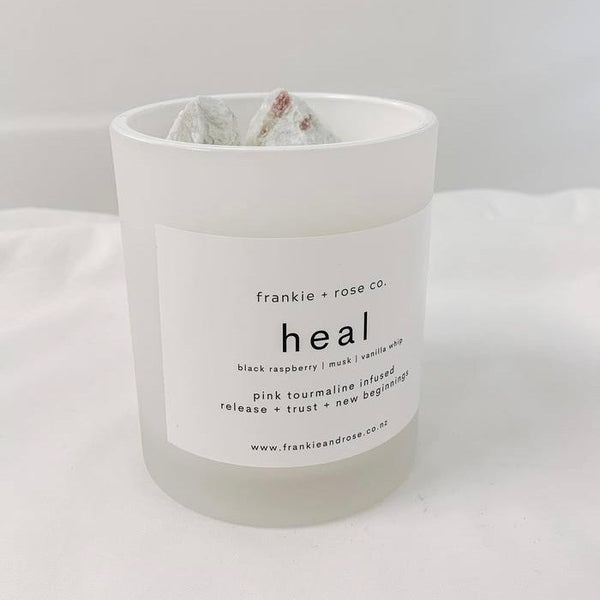 Crystal Infused Candle | HEAL - Pink Tourmaline